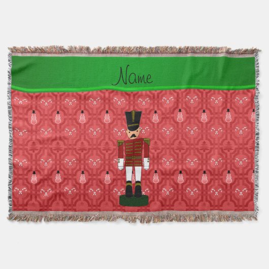 Personalisierter Name Nutcracker Roter Schneemanns Decke (Vorderseite)