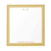 Personalisierter Name Ochre White Elegante Minimal Notizblock (Vorderseite)