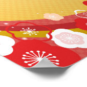 Personalisierter Name oder Text, asiatisch, floral Poster (Ecke)