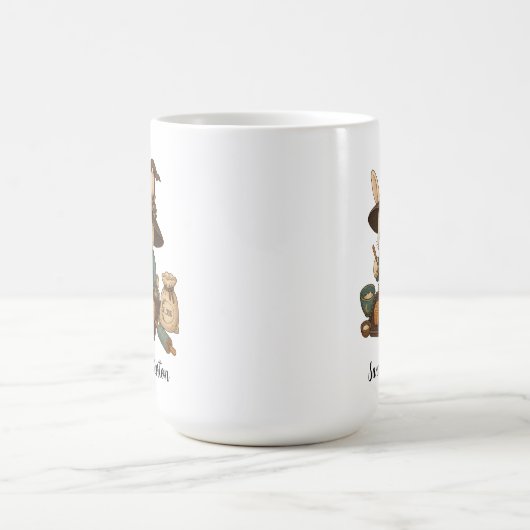 Personalisierter Name oder Text mit Bunny Bakery Kaffeetasse (Mittel)