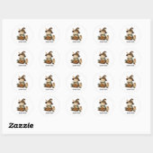 Personalisierter Name oder Text mit Bunny Bakery Runder Aufkleber (Blatt)