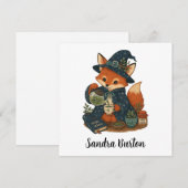Personalisierter Name oder Text mit Fuchs-Kräutert Einladung (Vorne/Hinten)