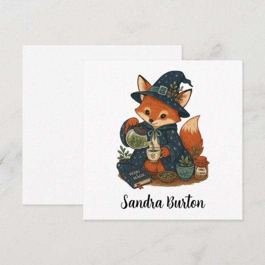 Personalisierter Name oder Text mit Fuchs-Kräutert Einladung (Vorne/Hinten)