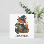 Personalisierter Name oder Text mit Fuchs-Kräutert Einladung (Stehend Vorderseite)