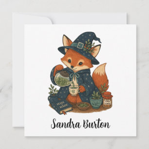 Personalisierter Name oder Text mit Fuchs-Kräutert Einladung