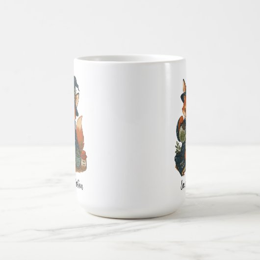 Personalisierter Name oder Text mit Fuchs-Tee  Kaffeetasse (Mittel)