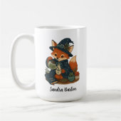 Personalisierter Name oder Text mit Fuchs-Tee  Kaffeetasse (Links)