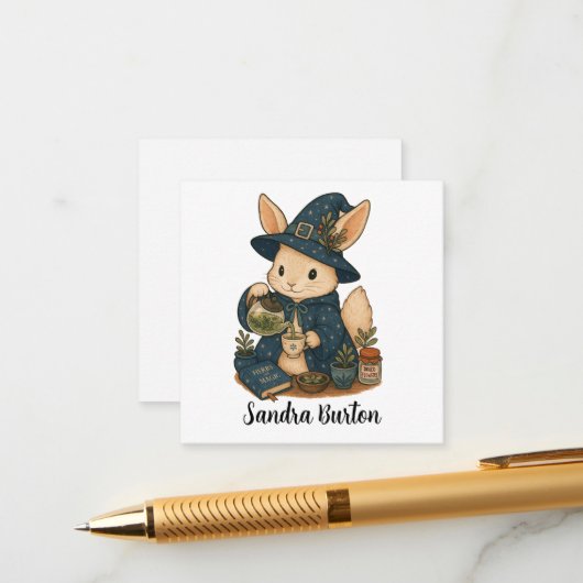 Personalisierter Name oder Text mit Hasen-Kräutert Begleitkarte (Vorderseite/Rückseite Beispiel)