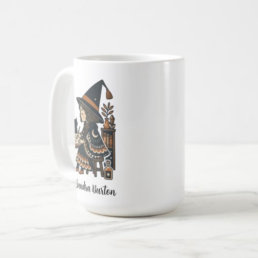 Personalisierter Name oder Text mit Hexenstudium Kaffeetasse (Vorderseite Links)