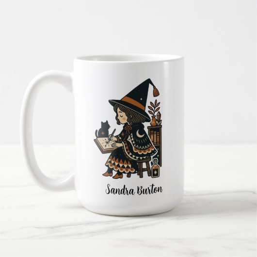 Personalisierter Name oder Text mit Hexenstudium Kaffeetasse (Links)