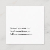 Personalisierter Name oder Text mit Schmetterling  Quadratische Visitenkarte (Rückseite)
