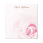 Personalisierter Name oder Text mit weichrosa Rosa Notizblock (Vorderseite)