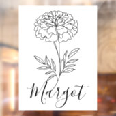 Personalisierter Name Oktober Marigold Birth Blume Fensteraufkleber (Blatt 2)