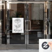 Personalisierter Name Oktober Marigold Birth Blume Fensteraufkleber (Büro Tür)