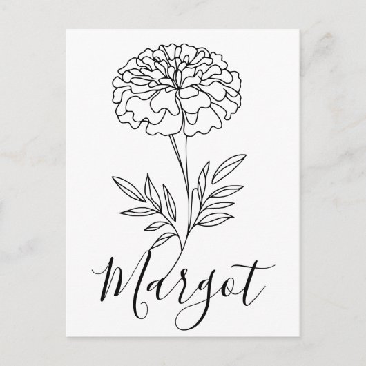 Personalisierter Name Oktober Marigold Birth Blume Postkarte (Vorderseite)