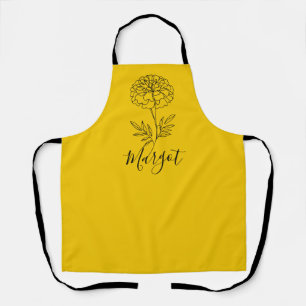 Personalisierter Name Oktober Marigold Birth Blume Schürze