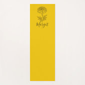 Personalisierter Name Oktober Marigold Birth Blume Yogamatte (Vorderseite)