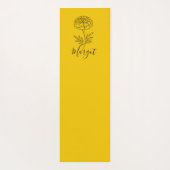 Personalisierter Name Oktober Marigold Birth Blume Yogamatte (Rückseite)