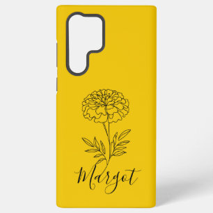 Personalisierter Name Oktober Ringelblume Geburtst Samsung Galaxy Hülle