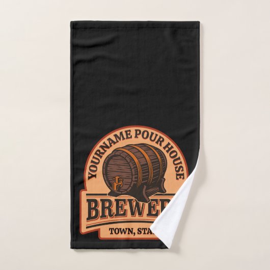 Personalisierter NAME Old Oak Barrel Bierbrauerei Badhandtuch Set (Handtuch)