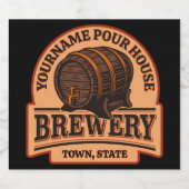 Personalisierter NAME Old Oak Barrel Bierbrauerei Bierflaschenetikett (Einzelnes Label)