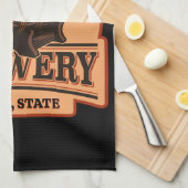 Personalisierter NAME Old Oak Barrel Bierbrauerei  Geschirrtuch (Viertel Falte)