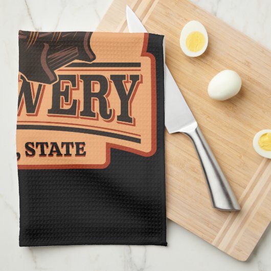 Personalisierter NAME Old Oak Barrel Bierbrauerei Geschirrtuch (Viertel Falte)