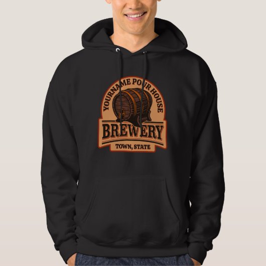 Personalisierter NAME Old Oak Barrel Bierbrauerei  Hoodie (Vorderseite)