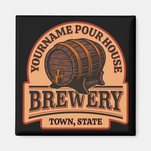 Personalisierter NAME Old Oak Barrel Bierbrauerei Magnet (Vorne)