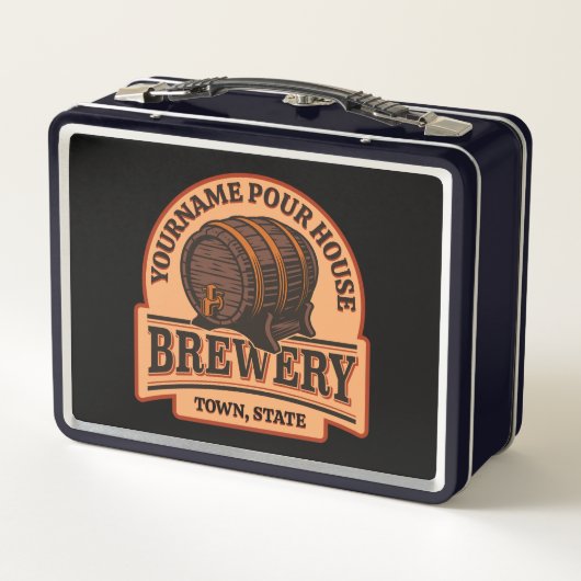 Personalisierter NAME Old Oak Barrel Bierbrauerei Metall Brotdose (Rückseite)