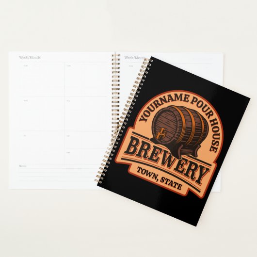 Personalisierter NAME Old Oak Barrel Bierbrauerei Planer (Anzeige)