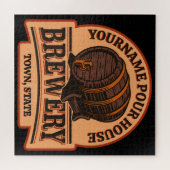 Personalisierter NAME Old Oak Barrel Bierbrauerei Puzzle (Horizontal)