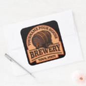 Personalisierter NAME Old Oak Barrel Bierbrauerei Quadratischer Aufkleber (Umschlag)