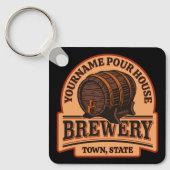 Personalisierter NAME Old Oak Barrel Bierbrauerei  Schlüsselanhänger (Vorderseite)