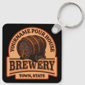 Personalisierter NAME Old Oak Barrel Bierbrauerei  Schlüsselanhänger (Rückseite)