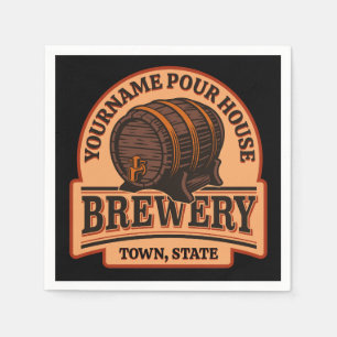 Personalisierter NAME Old Oak Barrel Bierbrauerei Serviette