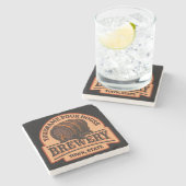 Personalisierter NAME Old Oak Barrel Bierbrauerei Steinuntersetzer (Seitenansicht)