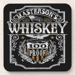 Personalisierter NAME Old West Whiskey Brauerei Ba Getränkeuntersetzer