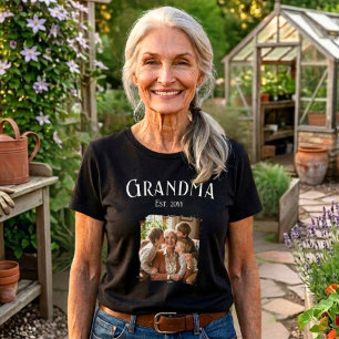 Personalisierter Name Oma Erstmals Jahr Foto T-Shirt