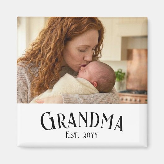Personalisierter Name Oma Jahr Foto-Geschenk Magnet (Vorne)