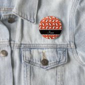 Personalisierter Name Orange Glitzer Pinguine Iglu Button (Beispiel)