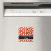 Personalisierter Name Orange Glitzer Pinguine Iglu Magnet (In Situ (Geschirrspüler))