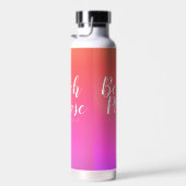 Personalisierter Name Orange Pink Ombre Beach Trinkflasche (Rechts)