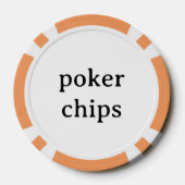 Personalisierter Name Orange Poker Chip (Rückseite)