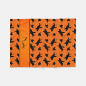 Personalisierter Name Orange Rodeo Bulle Reitmuste Fleecedecke (Vorderseite (Horizontal))