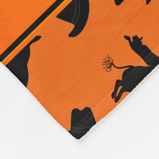 Personalisierter Name Orange Rodeo Bulle Reitmuste Fleecedecke (Ecke)