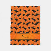 Personalisierter Name Orange Rodeo Bulle Reitmuste Fleecedecke (Vorderseite)