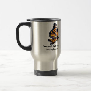 Personalisierter Name Orange Schmetterling Reisebe Reisebecher