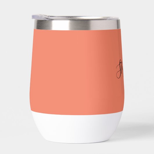 Personalisierter Name Orange Script Monogram (Rechts)
