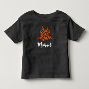 Personalisierter Name Orange Spider NettoumlaufHal Kleinkind T-shirt